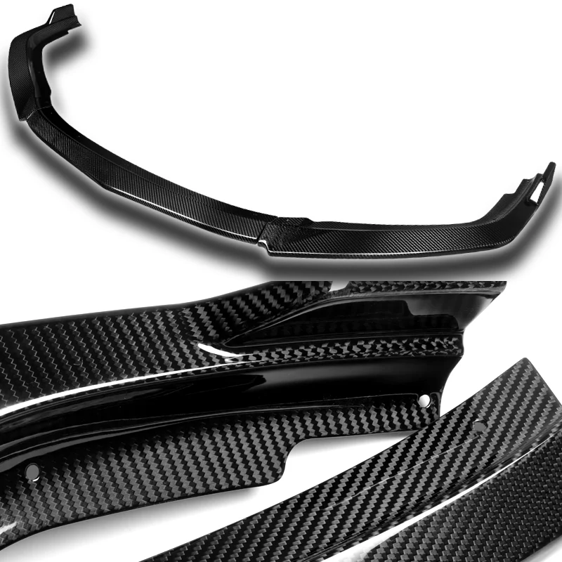 For 2013-2015 Honda Accord Coupe Carbon Fiber 3Pcs Front Bumper Splitter Spoiler Lip - Image 2