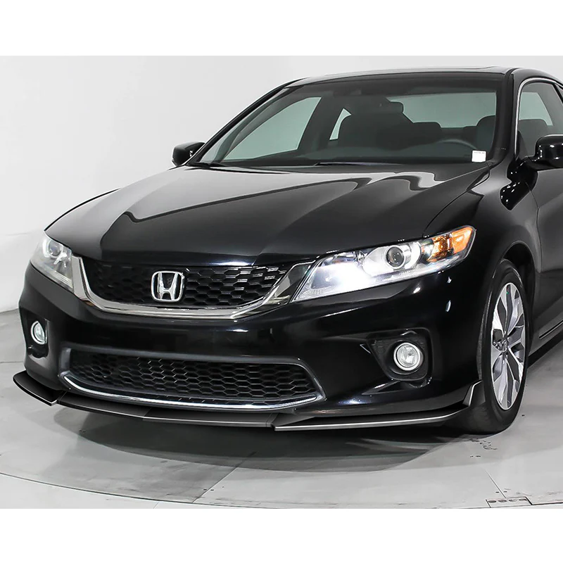 For 2013-2015 Honda Accord Coupe Painted Black 3 Pcs Front Bumper Splitter Spoiler Lip - Image 5