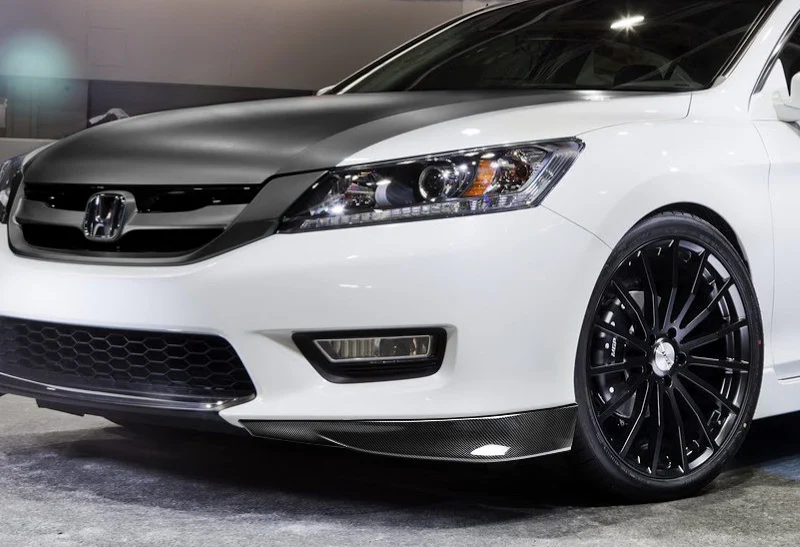 For 2013 - 2015 Honda Accord HFP-Style Front Bumper Body Splitter Spoiler Lip 2PCS -Carbon Fiber Look - Image 5