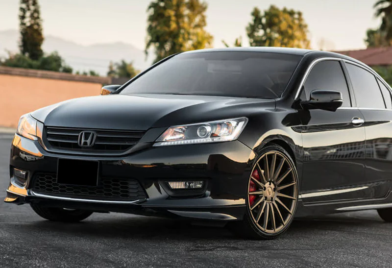 For 2013 - 2015 Honda Accord HFP-Style Front Bumper Body Splitter Spoiler Lip 2PCS -Unpainted Matte Black - Image 5