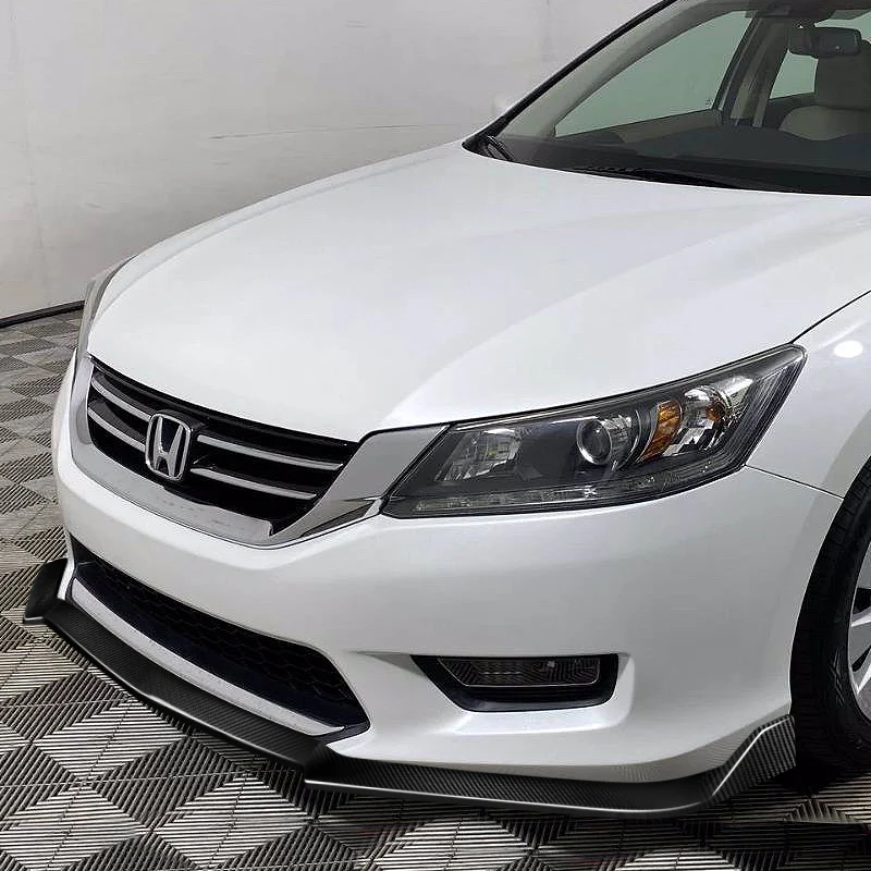 For 2013-2015 Honda Accord Sedan Carbon Fiber 3-PCS  Front Bumper Splitter Spoiler Lip - Image 5