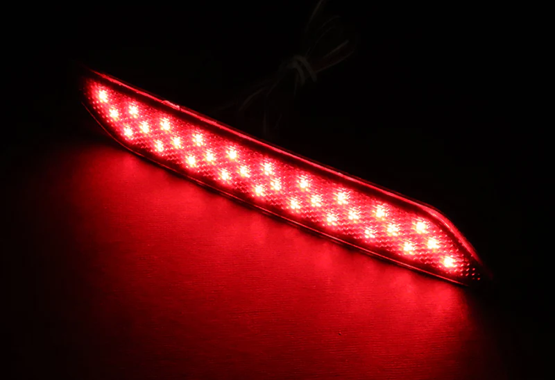 For 2013 – 2015 Honda Civic Sedan 4DR LED Rear Bumper Reflector Stop Brake Light Kit -Smoke Lens - Image 3