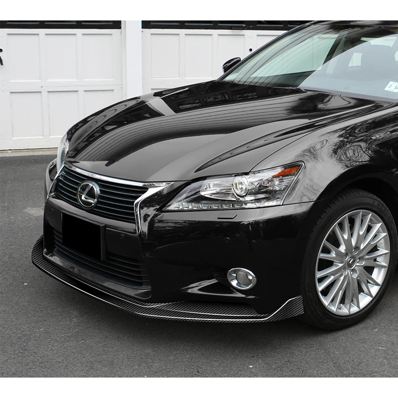 For 2013-2015 Lexus GS350 GS450h Base Real Carbon Fiber 3-Pcs Front Bumper Spoiler Lip - Image 5