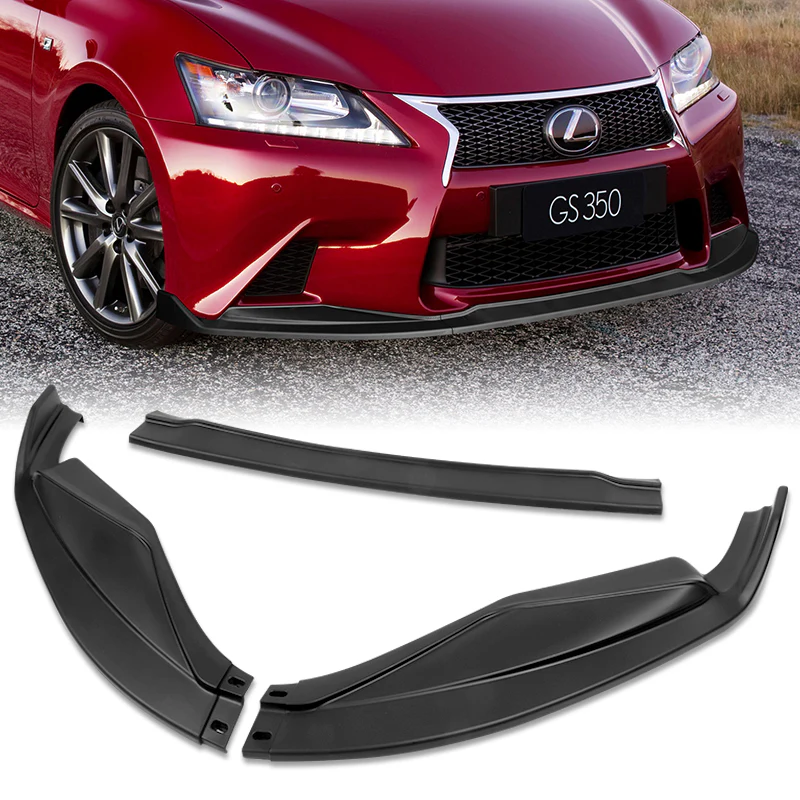 For 2013-2015 Lexus GS350 GS450h F-Sport Matte Black 3-Piece Front Bumper Body Spoiler Splitter Lip Kit - Image 5