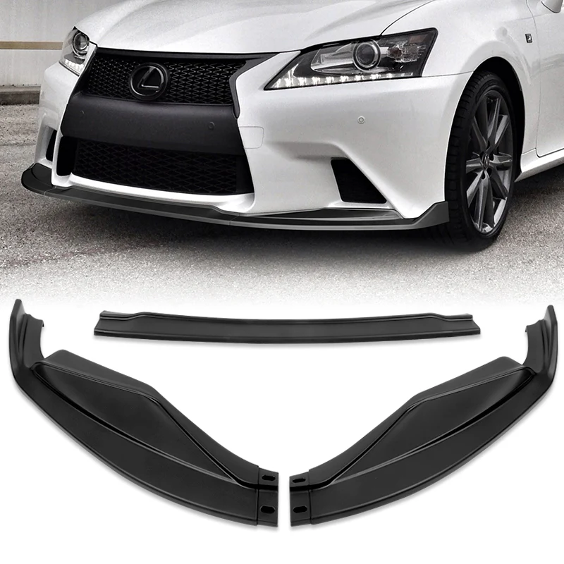 For 2013-2015 Lexus GS350 GS450h F-Sport Matte Black 3-Piece Front Bumper Body Spoiler Splitter Lip Kit - Image 7