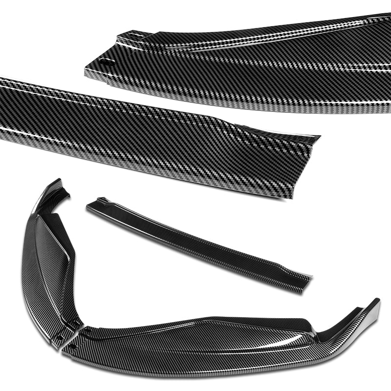 For 2013-2015 Lexus GS350 GS450h F-Sport Real Carbon Fiber 3-Piece Front Bumper Body Spoiler Splitter Lip Kit - Image 4