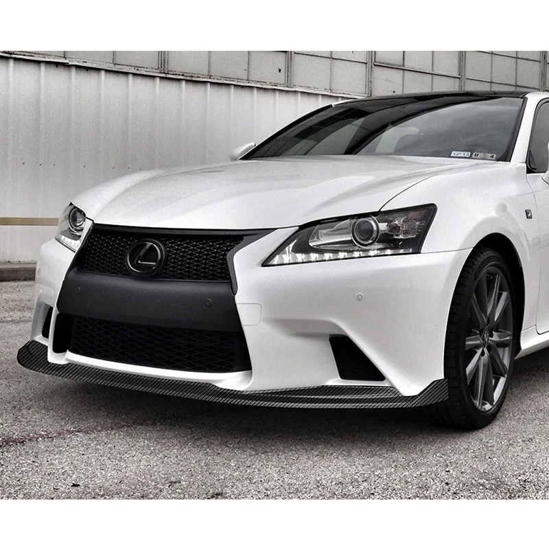 For 2013-2015 Lexus GS350 GS450h F-Sport Real Carbon Fiber 3-Piece Front Bumper Body Spoiler Splitter Lip Kit - Image 7