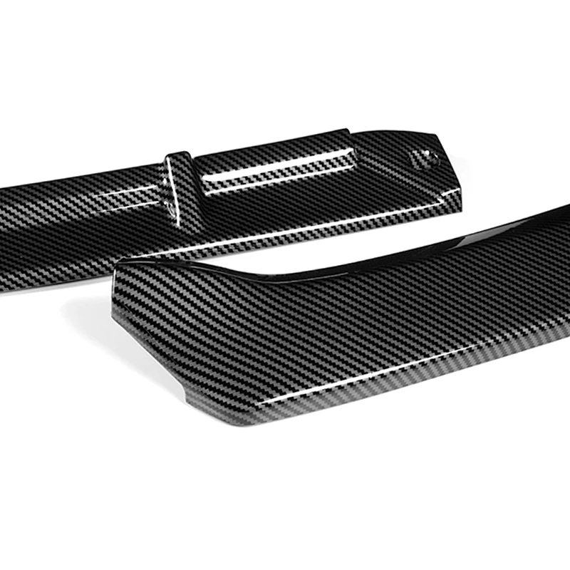 For 2013-2015 Nissan Sentra Carbon 3-Pcs Look Front Bumper Body Splitter Spoiler Lip - Image 2