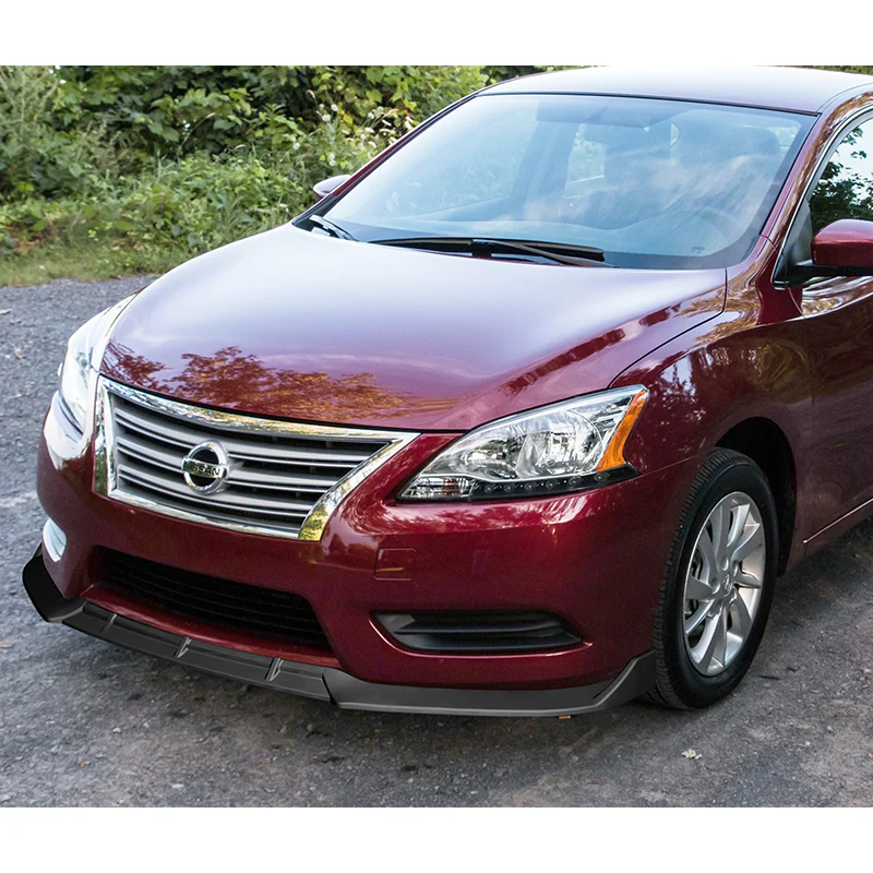 For 2013-2015 Nissan Sentra Matt Black  3-Pcs Front Bumper Body Splitter Spoiler Lip - Image 5
