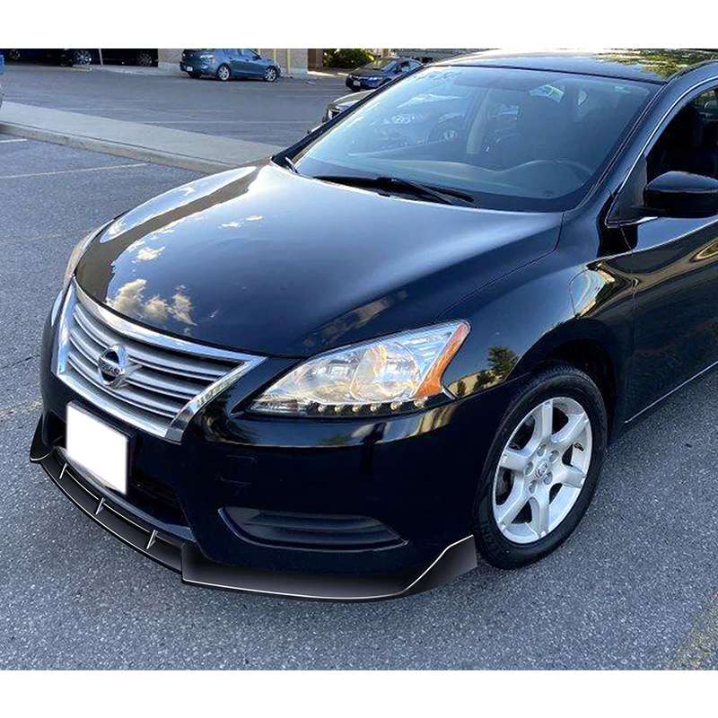 For 2013-2015 Nissan Sentra Painted Black  3-Pcs Front Bumper Body Splitter Spoiler Lip - Image 5