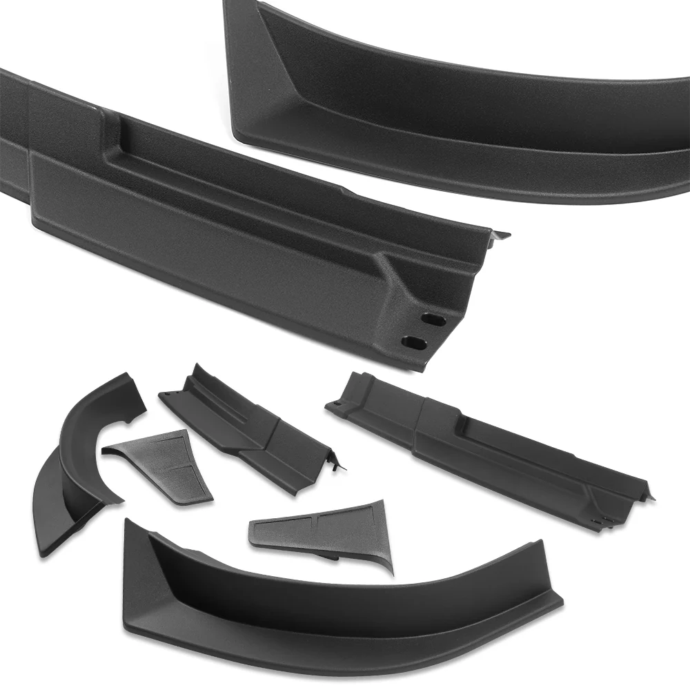 STP Style For 2013-2018 Ram 1500 / 2019-2024 Ram 1500 Classic Front Bumper Lip Spoiler Splitter -Unpainted Black - Image 2