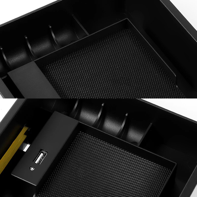 For 2013 - 2018 Toyota RAV4 Center Console Organizer Tray Armrest Storage Box With Wireless Charger And USB Ports - Image 2
