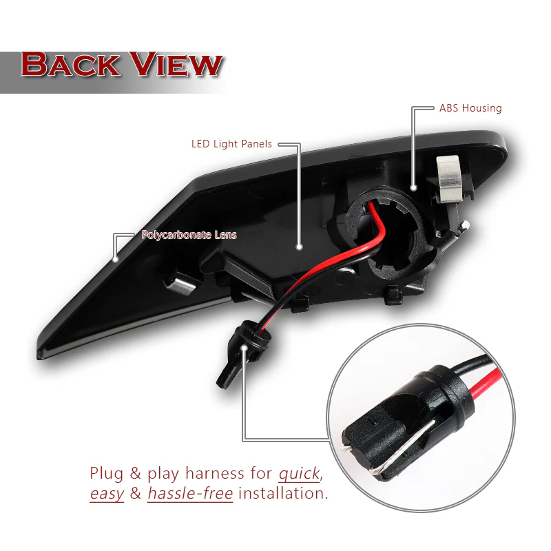 For 2013–2020 Subaru BRZ Scion FR-S White LED Turn Signal Bumper Side Marker Lights -Clear Lens - Image 3