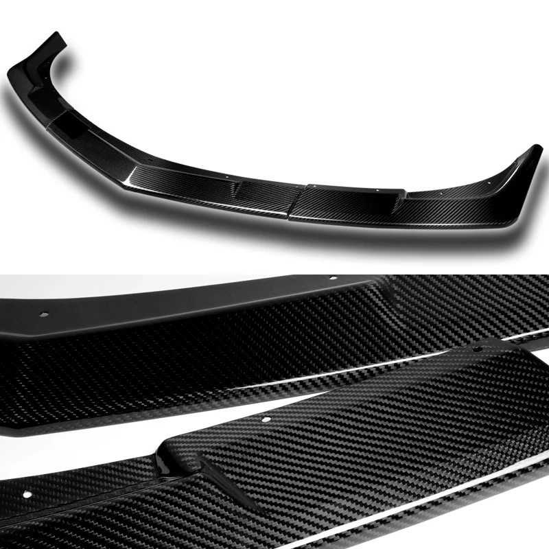 For 2014-2015 Chevy Camaro SS Z28 Carbon Fiber Front Bumper Splitter Spoiler Lip 3PCS - Image 2