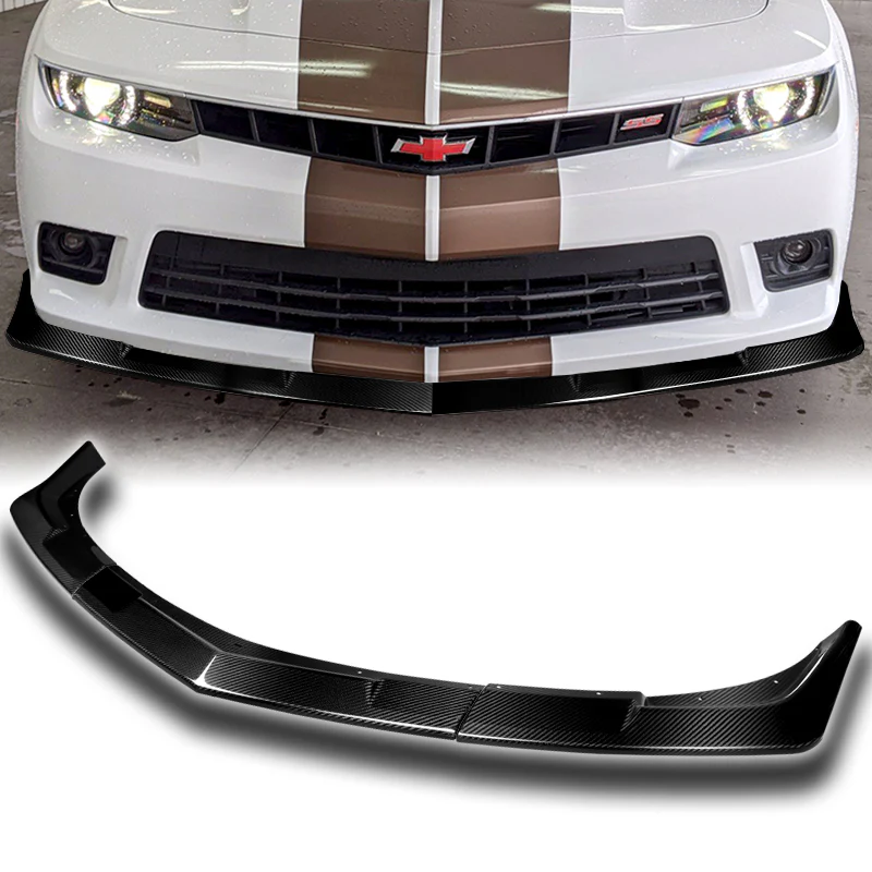 For 2014-2015 Chevy Camaro SS Z28 Carbon Fiber Front Bumper Splitter Spoiler Lip 3PCS - Image 5