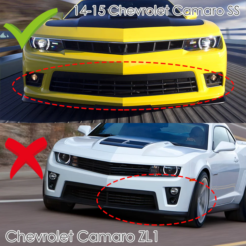 For 2014-2015 Chevy Camaro SS Z28 Carbon Look Front Bumper Splitter Spoiler Lip 3PCS - Image 6