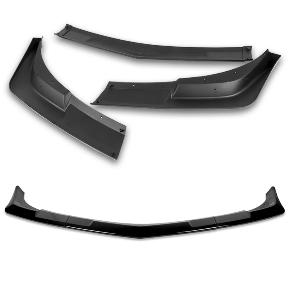 For 2014-2015 Chevy Camaro SS Z28 Painted Black Front Bumper Splitter Spoiler Lip 3PCS - Image 3