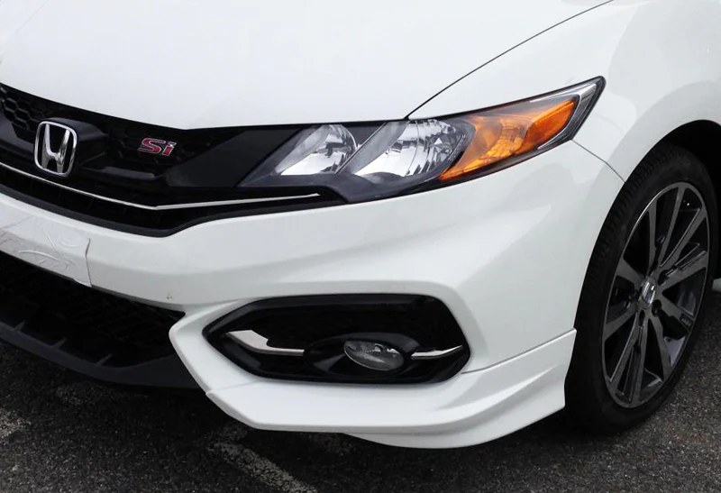 For 2014-2015 Honda Civic Coupe 2DR HFP-Style Painted White Front Bumper Body Splitter Spoiler Lip 2PCS - Image 4