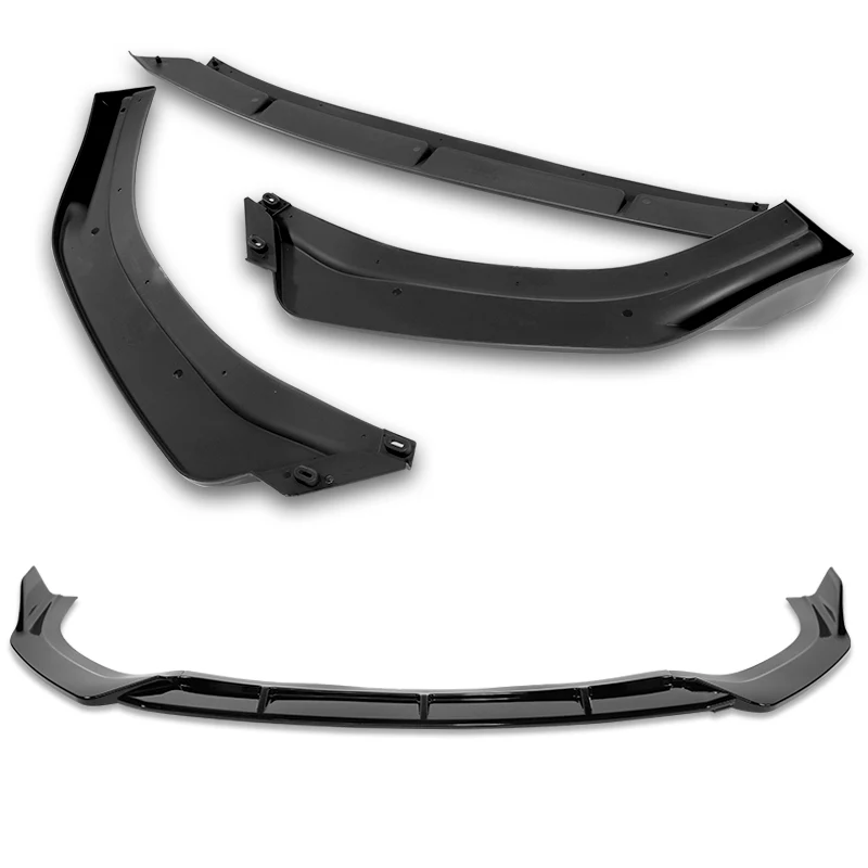 For 2014-2016 Kia Forte Koup Coupe STP-Style 3-PCS Painted Black Front Bumper Lip - Image 4