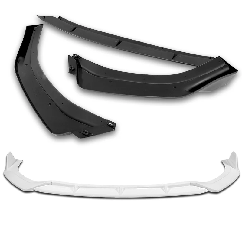 For 2014-2016 Kia Forte Koup Coupe STP-Style 3-PCS Painted White Front Bumper Lip - Image 4