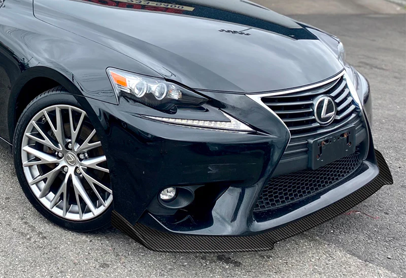 For 2014-2016 Lexus IS Base Carbon Style Front Bumper Body Kit Spoiler Lip 3PCS with Screw Bolt Cap Covers - Image 7
