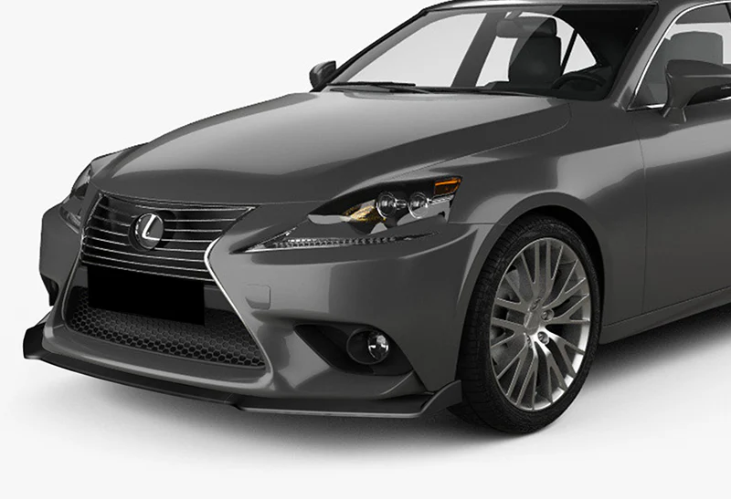 For 2014-2016 Lexus IS Base Unpainted BLK Front Bumper Body Kit Spoiler Lip 3PCS with Screw Bolt Cap Covers - Image 8