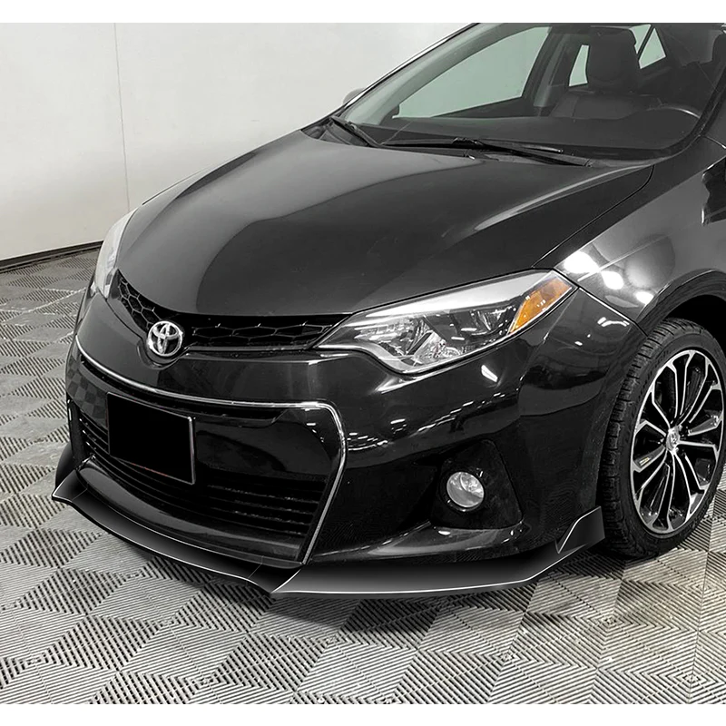 For 2014-2016 Toyota Corolla S GT-Style 3-Pcs Painted Black Front Bumper Spoiler Lip - Image 5