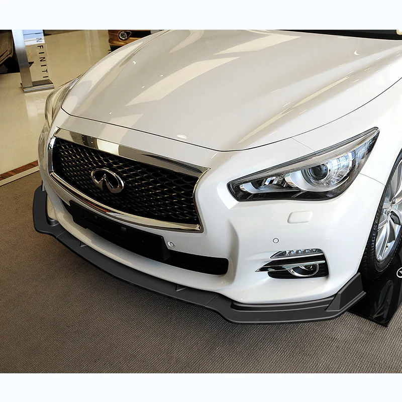 For 2014-2017 Infiniti Q50 Premium Matt Black Front Bumper Splitter Spoiler Lip 3PCS - Image 5