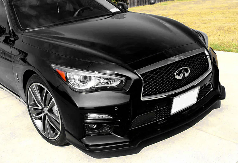 For 2014-2017 Infiniti Q50 Premium Painted Black Front Bumper Splitter Spoiler Lip 3PCS - Image 5