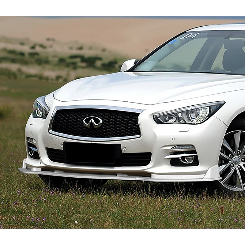 For 2014-2017 Infiniti Q50 Premium Painted White Front Bumper Splitter Spoiler Lip 3PCS - Image 5