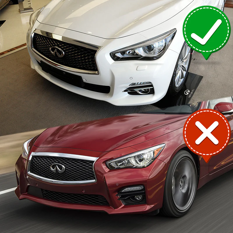 For 2014-2017 Infiniti Q50 Premium Painted White Front Bumper Splitter Spoiler Lip 3PCS - Image 6