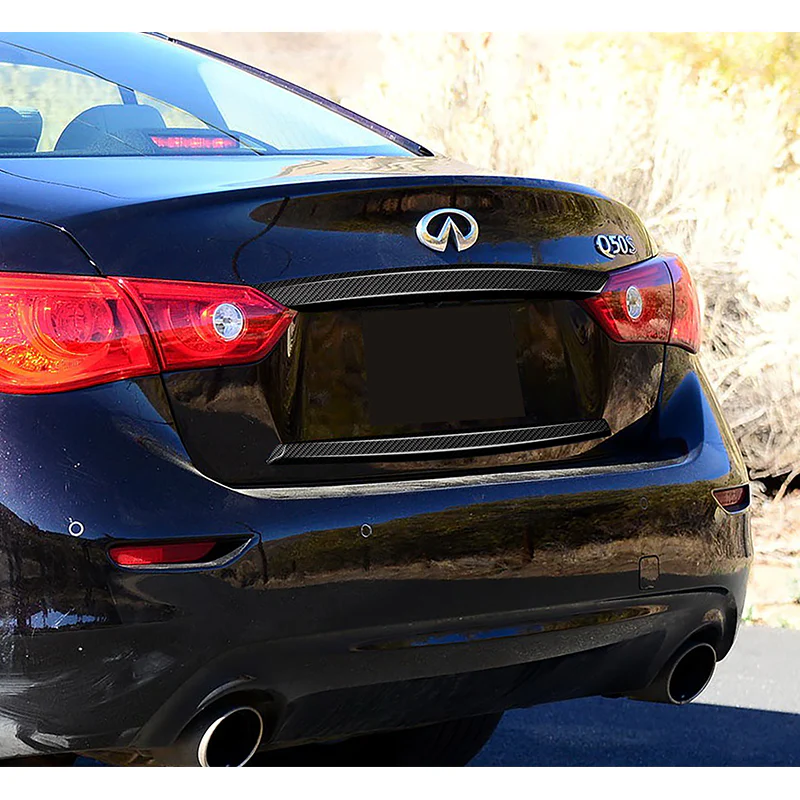 For 2014–2017 Infiniti Q50 Rear Trunk Tailgate Cover Trim -Real Carbon Fiber - Image 5