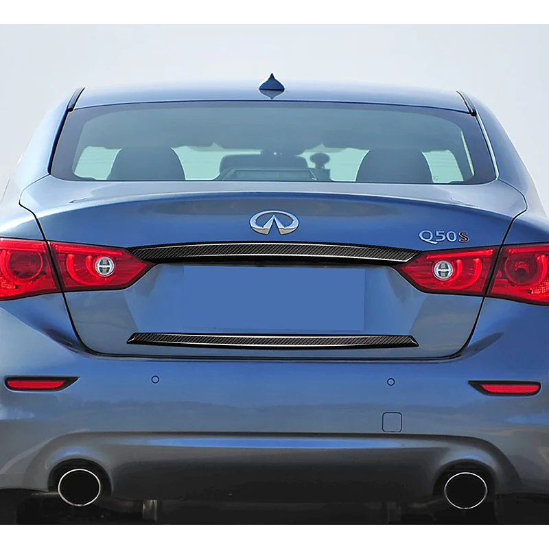 For 2014–2017 Infiniti Q50 Rear Trunk Tailgate Cover Trim -Real Carbon Fiber - Image 6