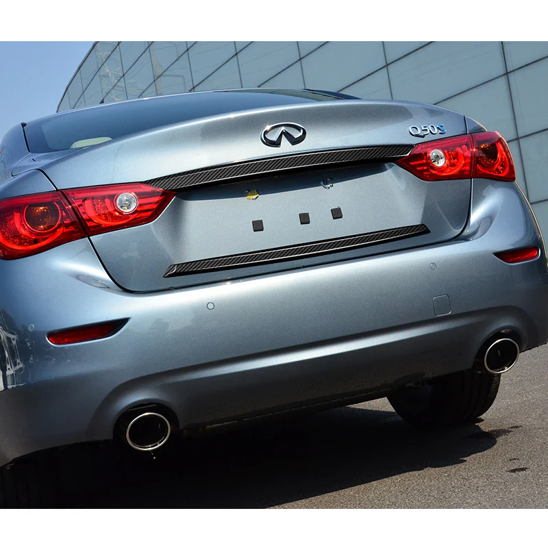 For 2014–2017 Infiniti Q50 Rear Trunk Tailgate Cover Trim -Real Carbon Fiber - Image 7