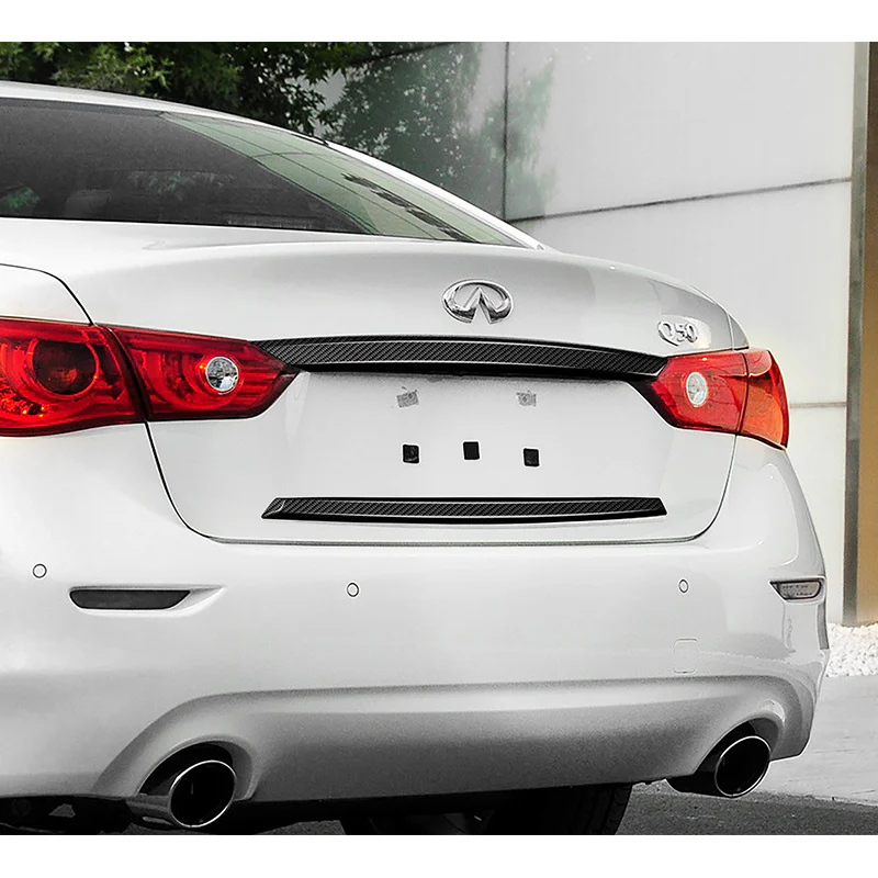 For 2014–2017 Infiniti Q50 Rear Trunk Tailgate Cover Trim -Real Carbon Fiber - Image 8