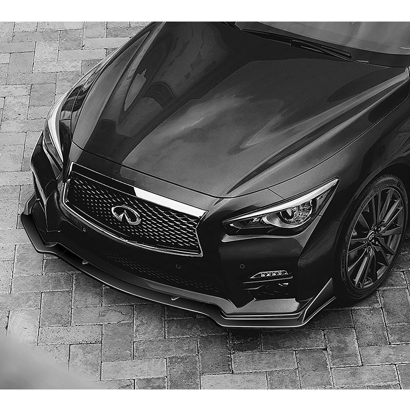 For 2014-2017 Infiniti Q50 Sport Painted Black Front Bumper Body Kit Lip 3pcs - Image 5