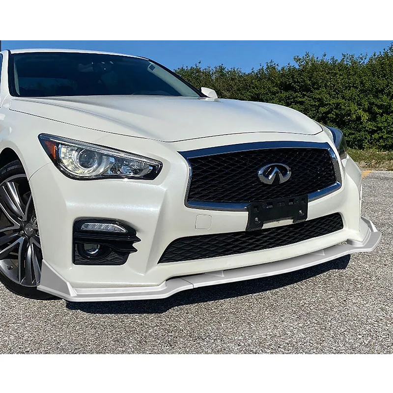For 2014-2017 Infiniti Q50 Sport Painted White Front Bumper Body Kit Lip 3pcs - Image 5