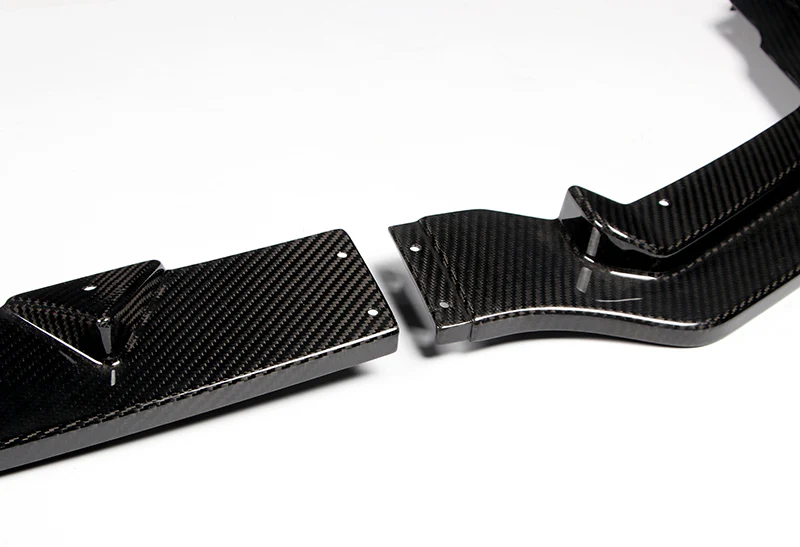 For 2014-2017 Infiniti Q50 Sport Real Carbon Front Bumper Body Spoiler Lip 3pcs - Image 2