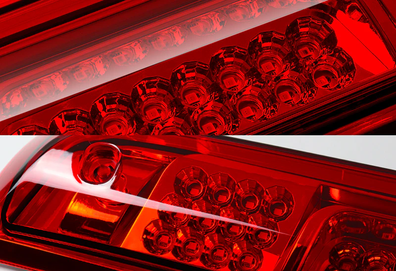 For 2015 – 2018 Chevrolet Silverado 2500HD 3500HD LED Third Brake Light with Integrated Cargo Lamp - Chrome Housing Red Lens - Image 2