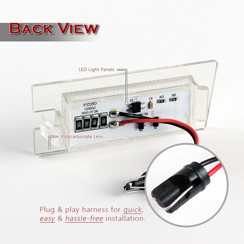 For 2014-2018 Jeep Cherokee Xenon White 18-SMD LED 6000K License Plate Lights - Image 3