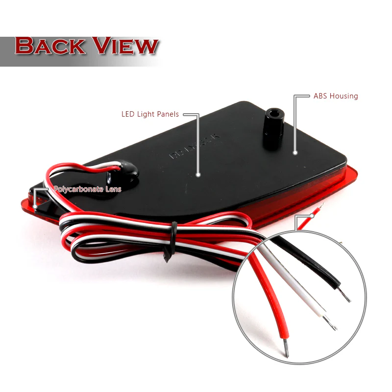 For 2014 – 2018 Mazda 3 Hatchback LED Rear Bumper Stop Brake Light Kit -Smoke Lens - Image 2