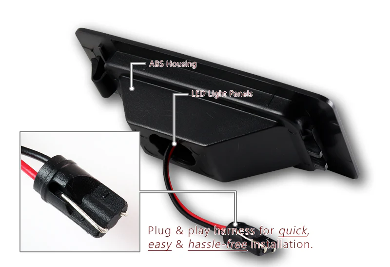 For 2014-2018 Mazda 3 Mazda3 Sedan White 18-SMD LED License Plate Lights Lamps with License Plate Frame - Image 2