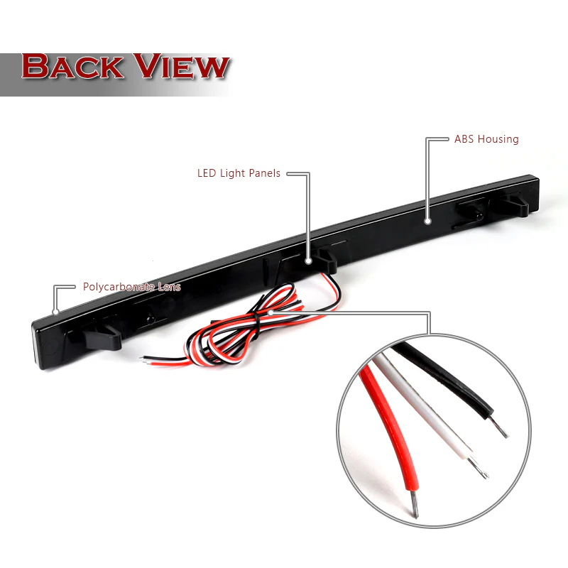 For 2014–2019 Chevrolet Chevy Corvette C7 LED Rear Bumper Reflector Stop Brake Light Kit -Smoked Lens - Image 3