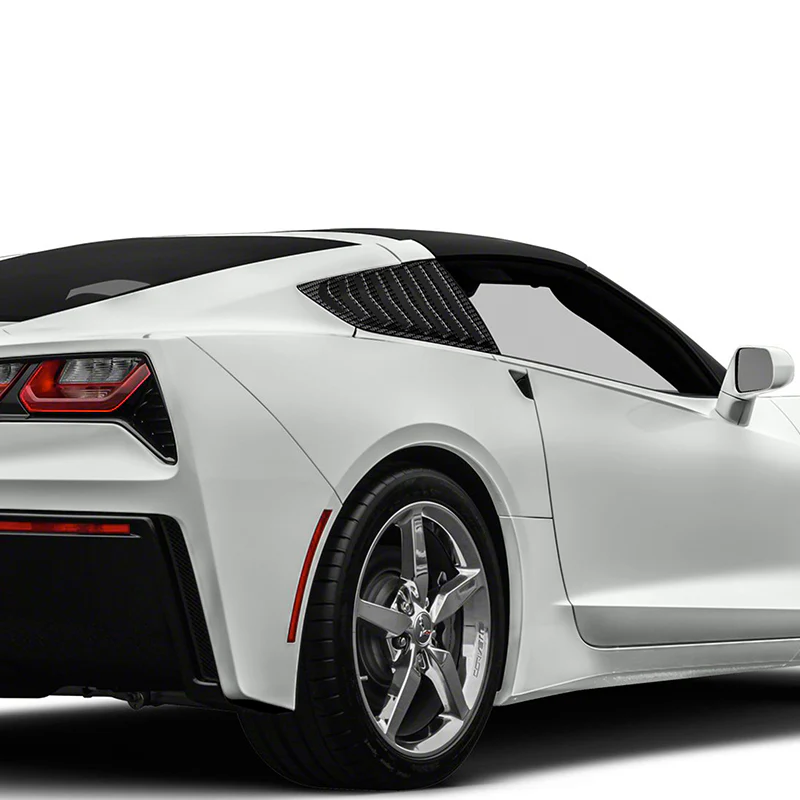 For 2014 - 2019 Chevrolet Corvette C7 ABS Side Window Louvers Scoop Sun Shade Covers Vent -Carbon Fiber Look - Image 5
