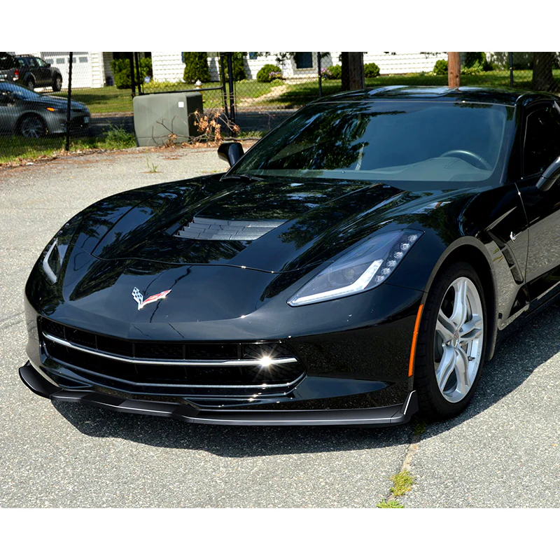 For 2014-2019 Chevrolet Corvette C7 ST-Style Painted Black Front Bumper Splitter Spoiler Lip 3PCS - Image 7