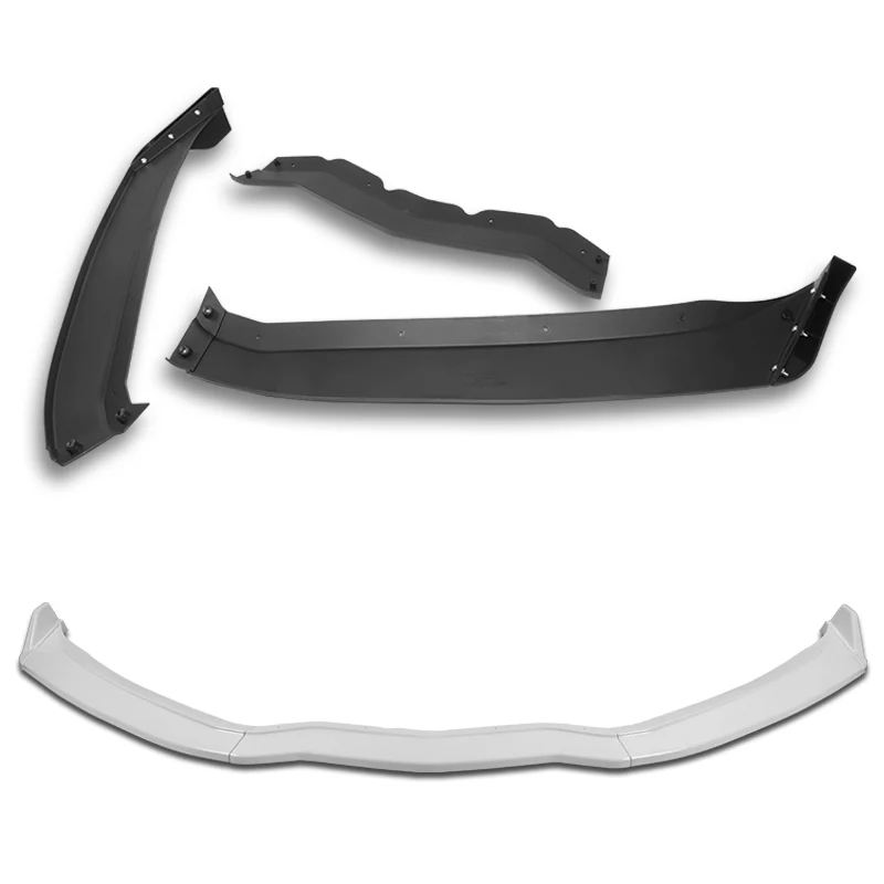 For 2014-2019 Chevrolet Corvette C7 ST-Style Painted White Front Bumper Splitter Spoiler Lip 3PCS - Image 4