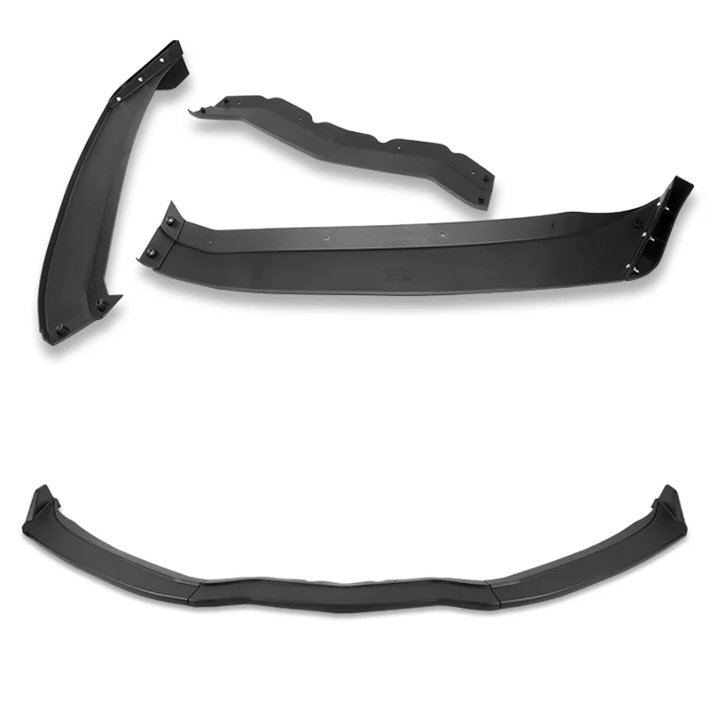 For 2014-2019 Chevrolet Corvette C7 ST-Style Unpainted Matte Black Front Bumper Splitter Spoiler Lip 3PCS - Image 4