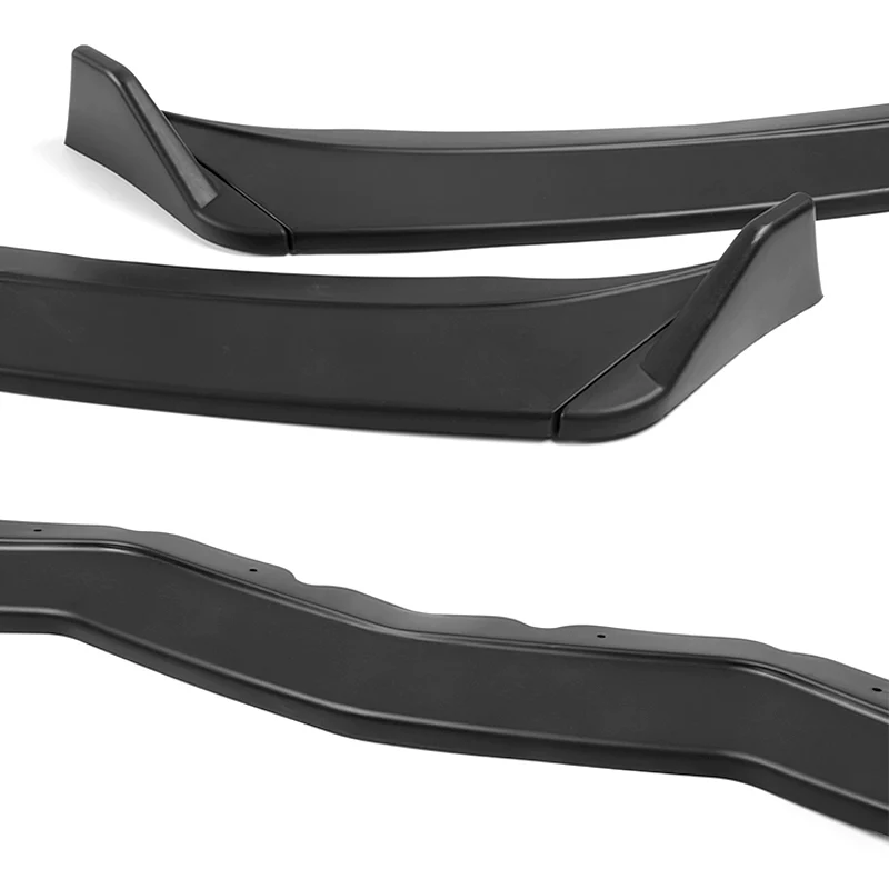 For 2014-2019 Chevrolet Corvette C7 ST-Style Unpainted Matte Black Front Bumper Splitter Spoiler Lip 3PCS - Image 5