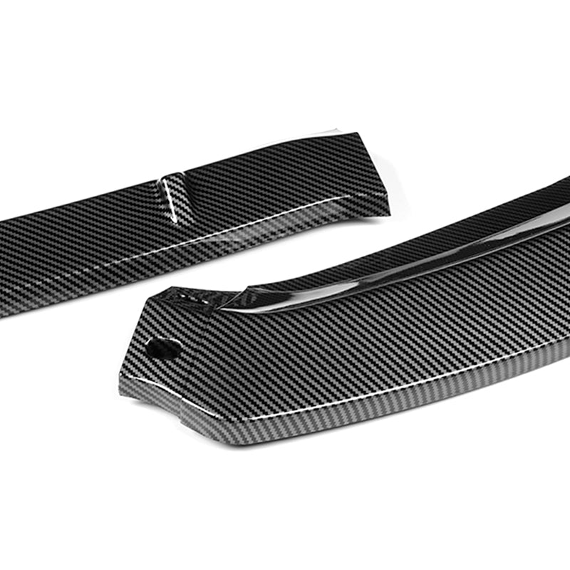 For 2014-2019 Ford Fiesta STP-Style 3-PCS Carbon Look Front Bumper Body Spoiler Lip - Image 2