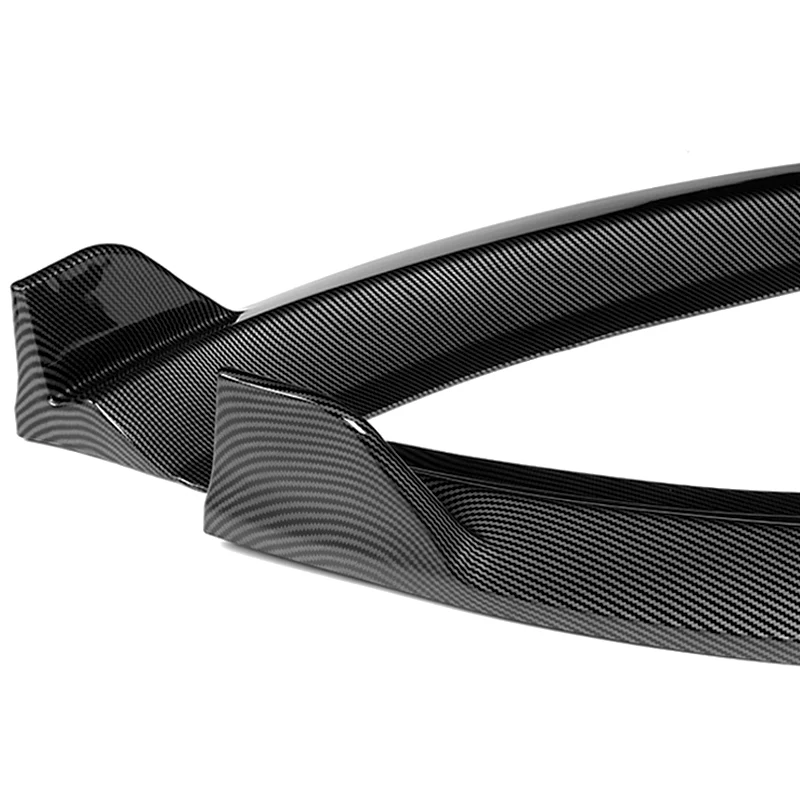 For 2014-2019 Ford Fiesta STP-Style 3-PCS Carbon Look Front Bumper Body Spoiler Lip - Image 3